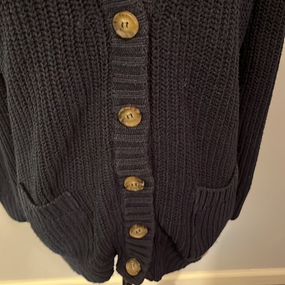 Brandy Melville navy Cardigan with patches on elbows. Good condition. One size - Picture 2 of 6